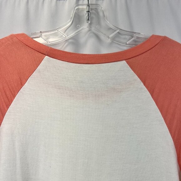 Mai Soli Womens Ivory Coral Short Sleeve Round Neck Pullover T-Shirt Size Small - Picture 5 of 10